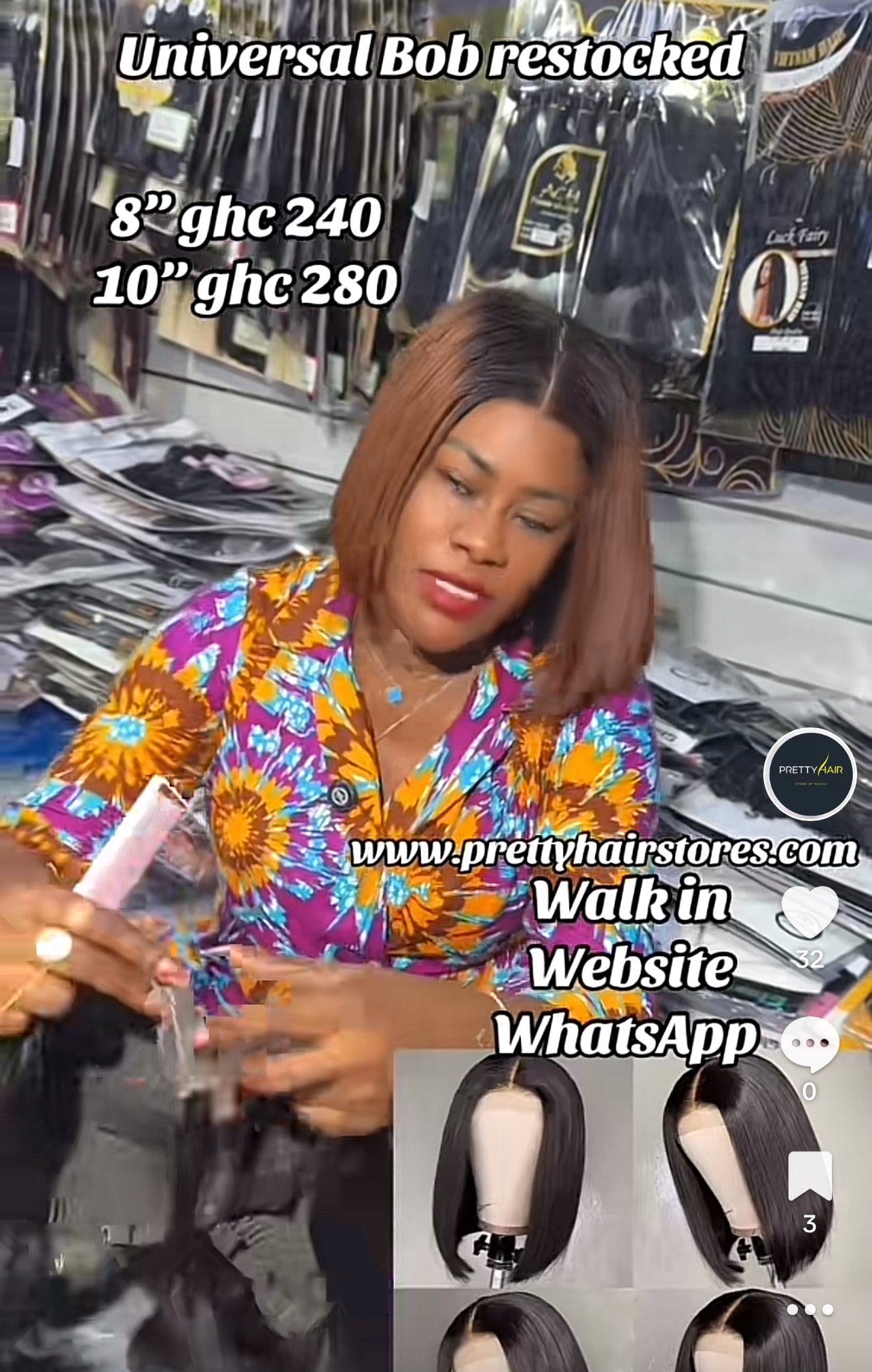 Universal 4x4 bob wig