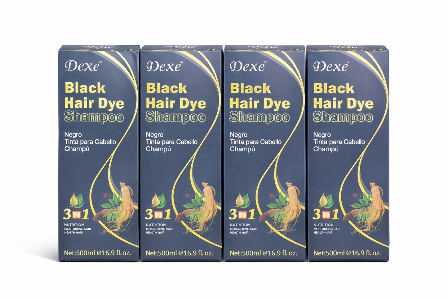 Dexe Black Hair Dye Shampoo – 3 in 1 (500ml)