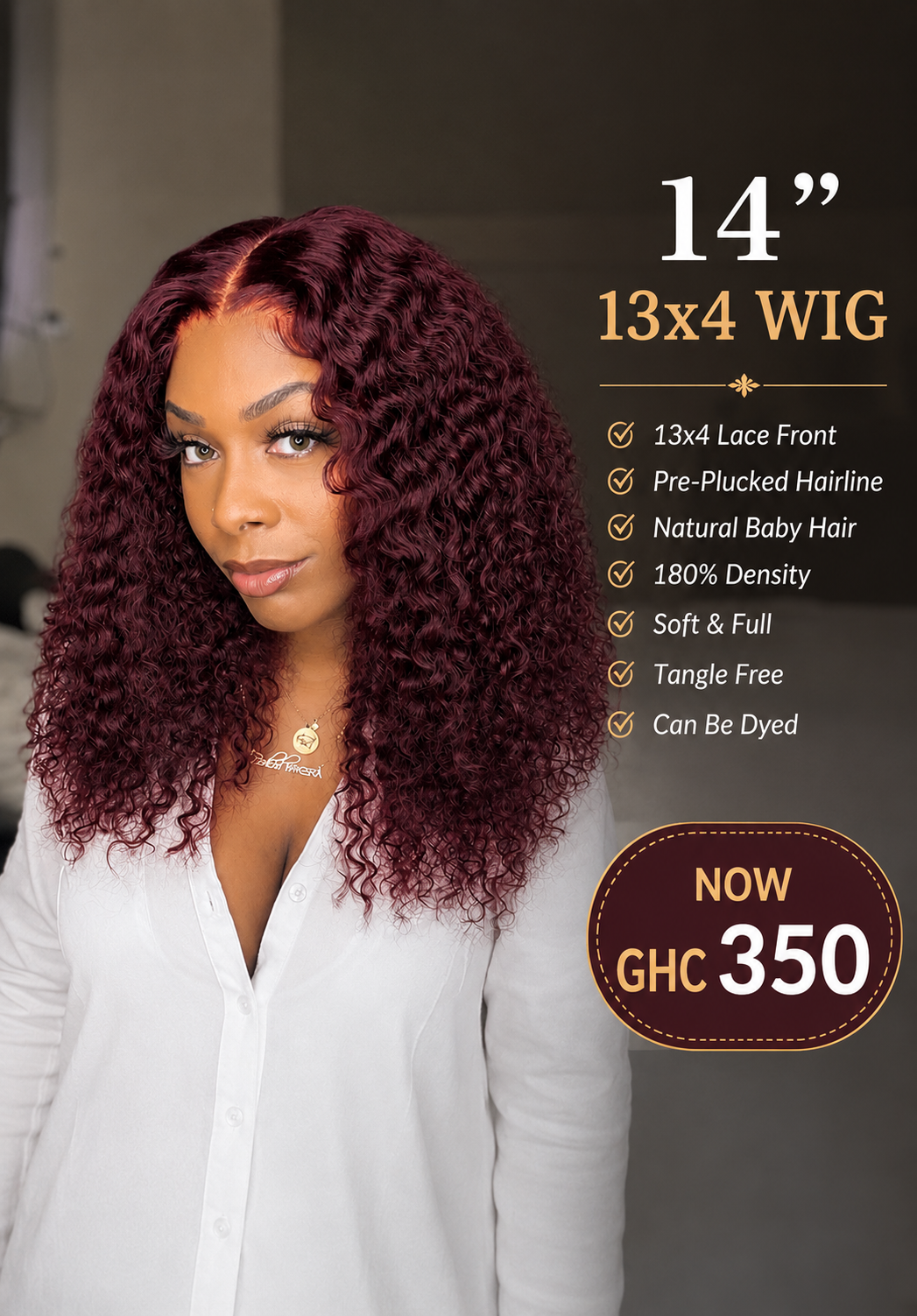 13x4 Human Curly Hair Wig 99j