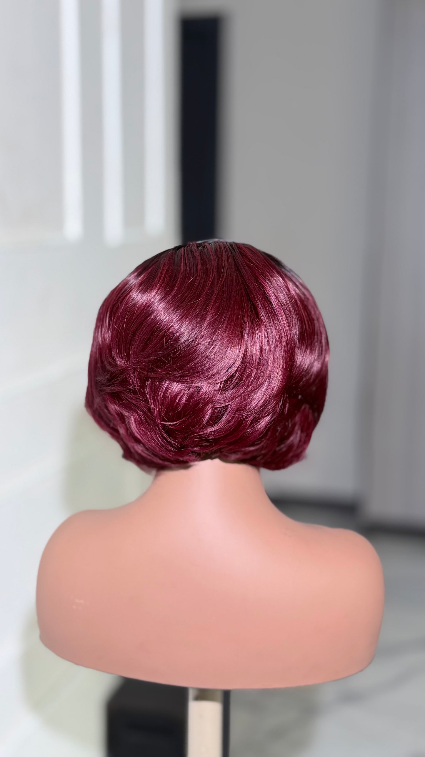 5x5 lace Archy Cut Burgundy Bob Wig – Black Beauty Hair | Luxury Human Hair Wig