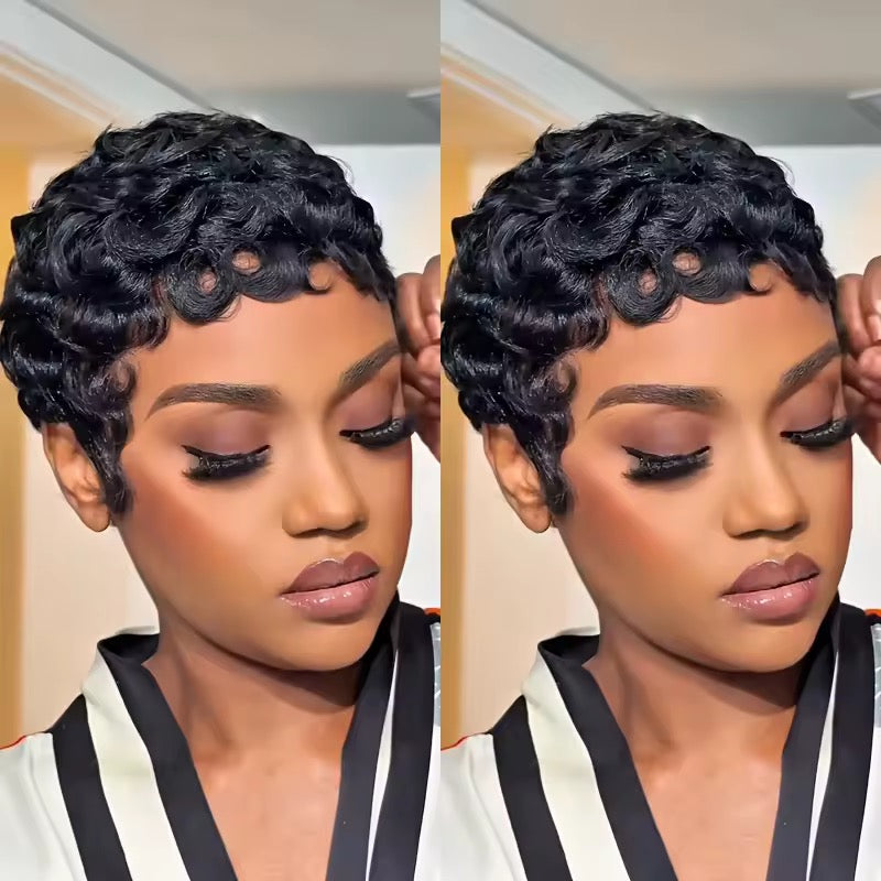 Lightweight Chioma Pixie Cut Wig – Short Human Hair Wig for Women | Natural Stylish Wig
