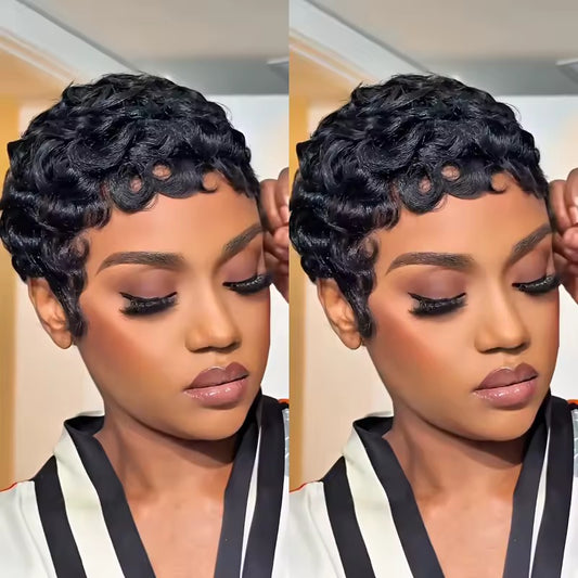 Lightweight Chioma Pixie Cut Wig – Short Human Hair Wig for Women | Natural Stylish Wig