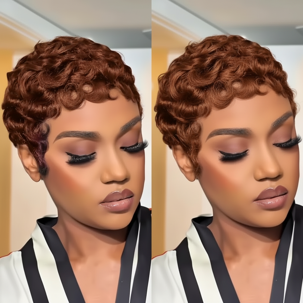 Lightweight Chioma Pixie Cut Wig – Short Human Hair Wig for Women | Natural Stylish Wig