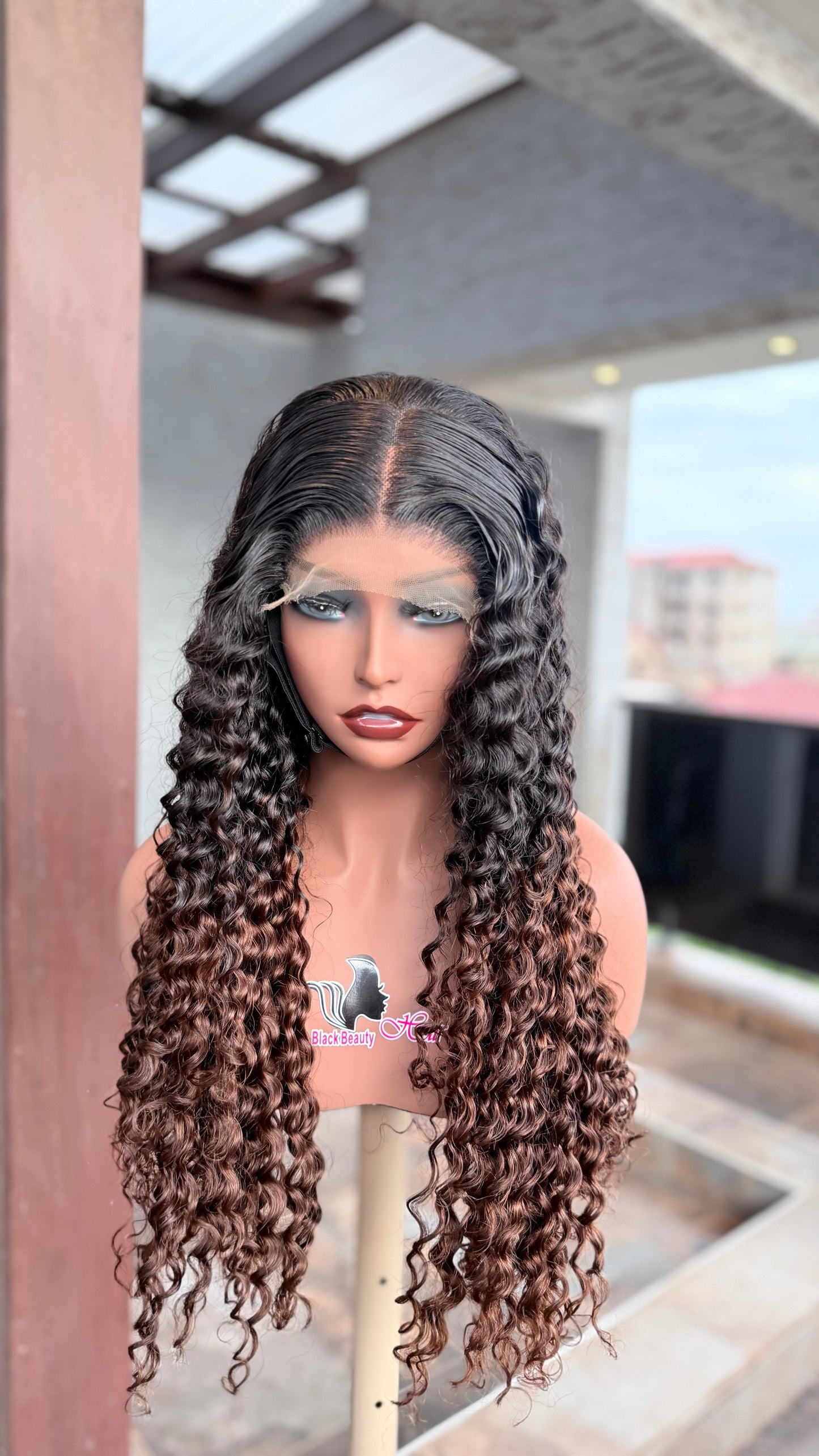 Rich Aunty Premium Deep Wave Wig – 5×5 HD Lace Closure Wig (300g Luxury Density)