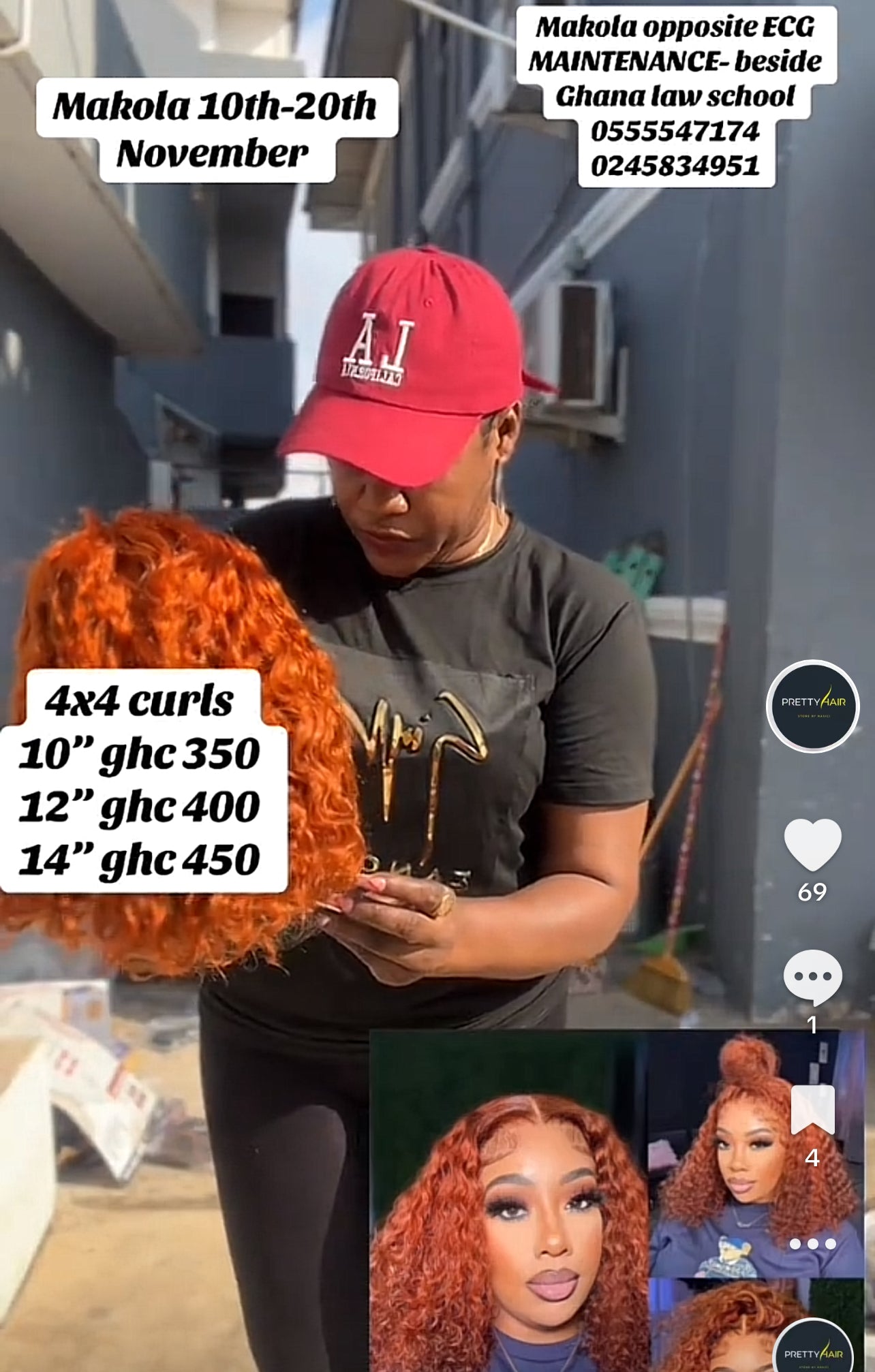 Dazzle 4x4 chestnut Jerry curls wig