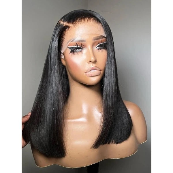 Queen remy frontal bone straight wig