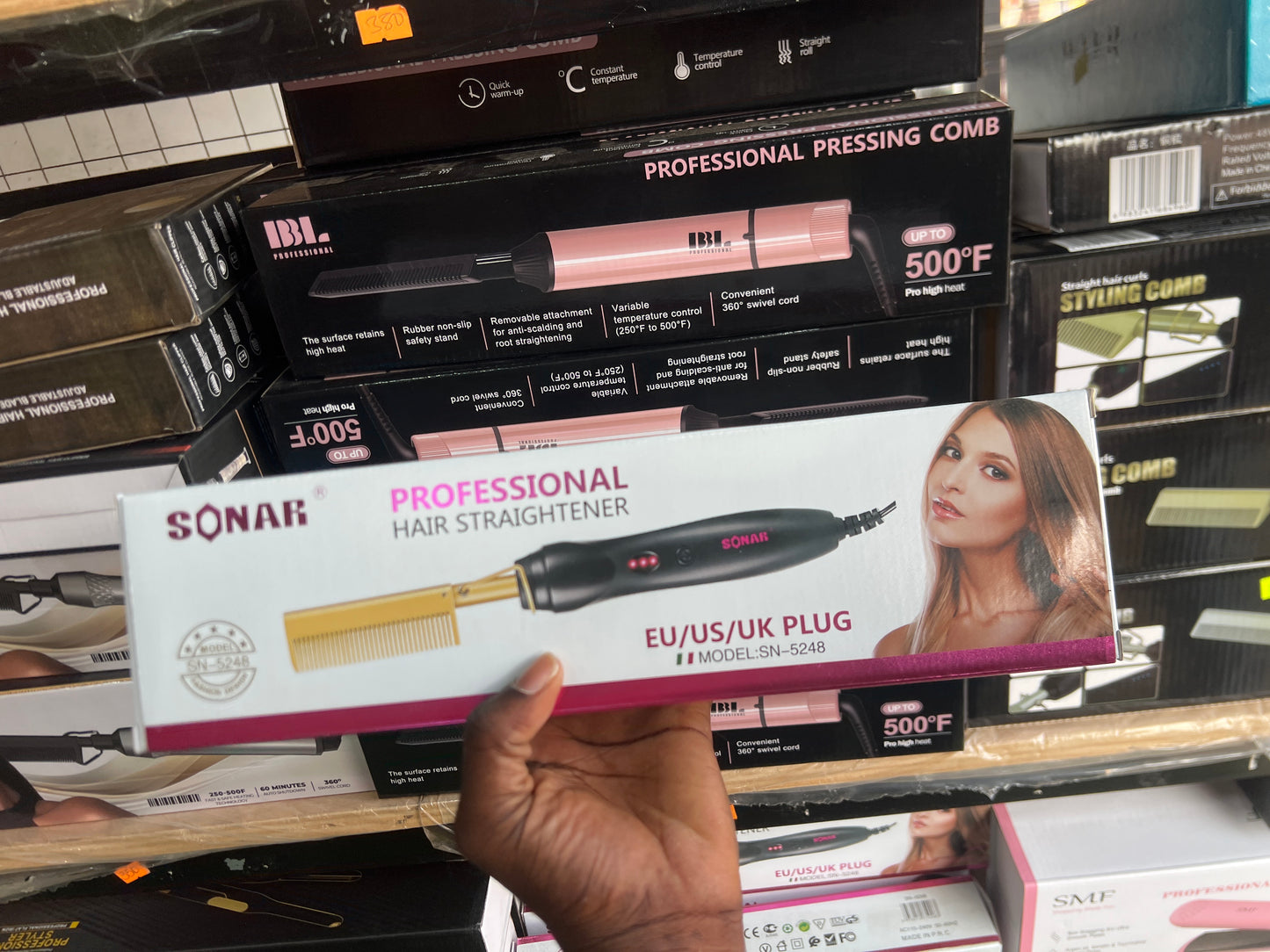 Sonar hot comb and splint straightener