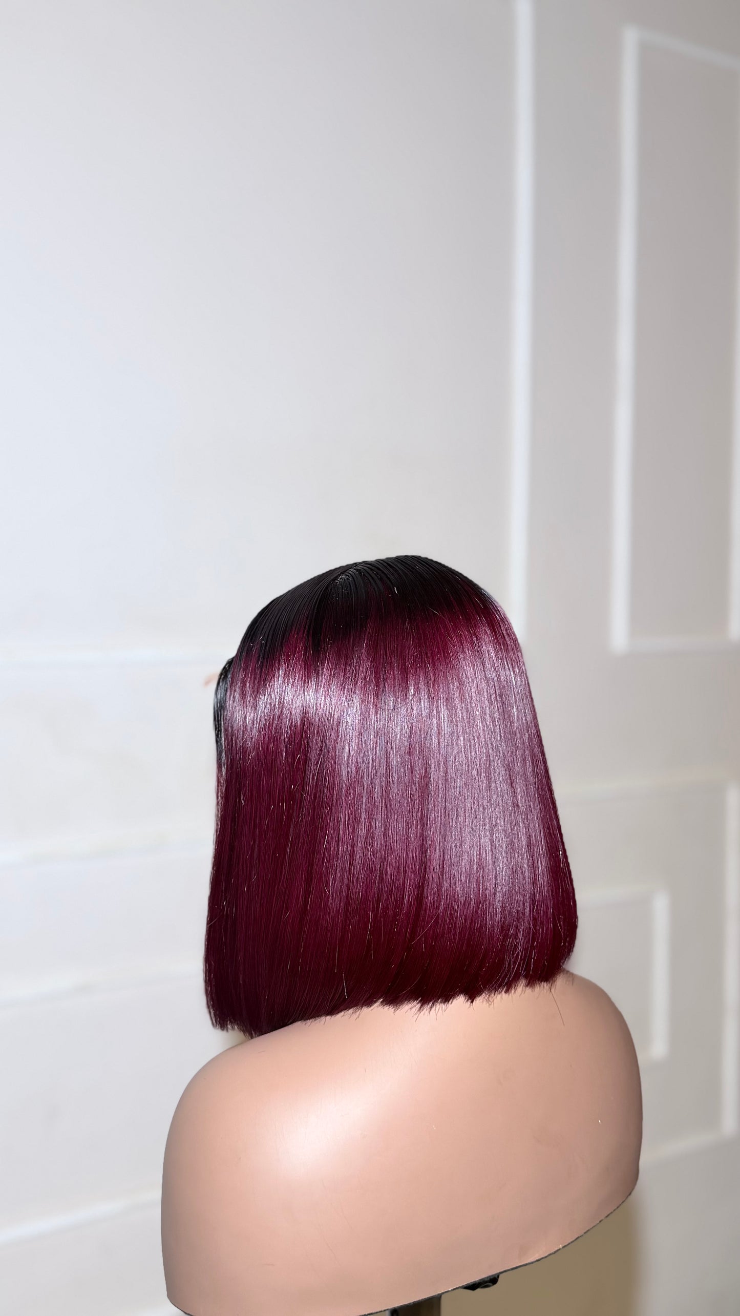 5x5 SDD Raw Hair Bob Wig – Burgundy Straight Lace Closure Wig | Pre-Plucked Human Hair Wig