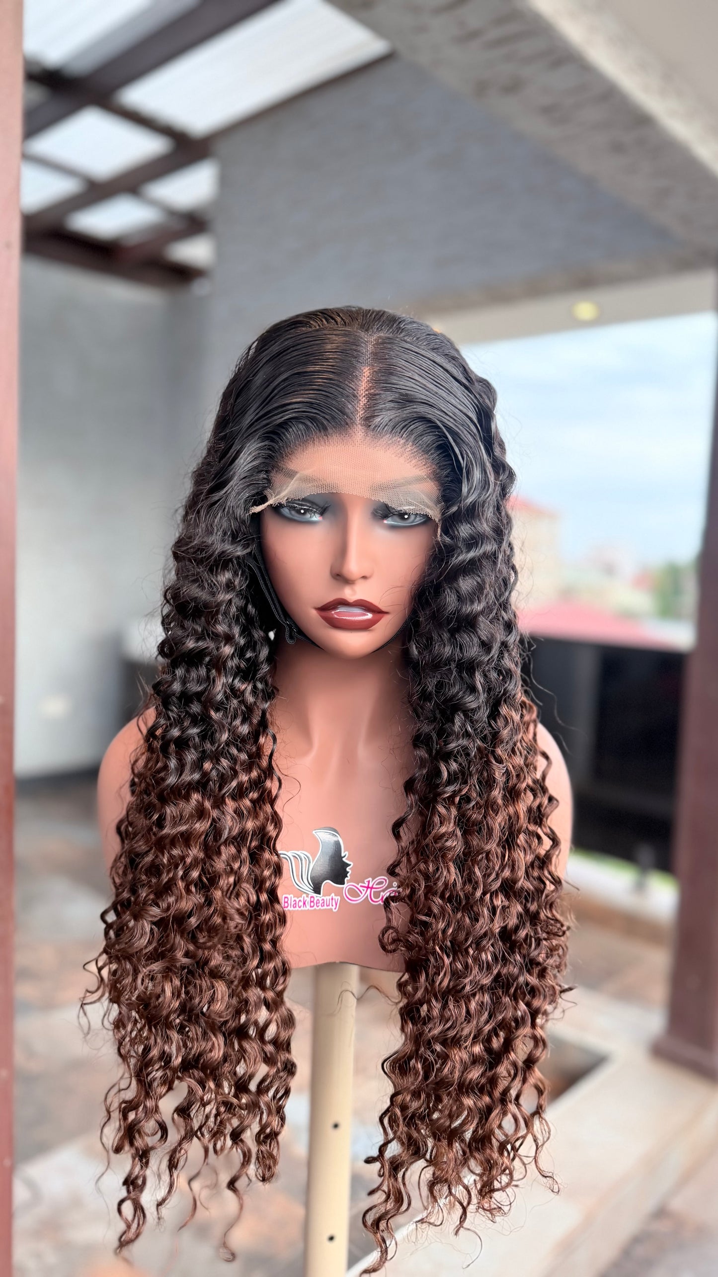 Rich Aunty Premium Deep Wave Wig – 5×5 HD Lace Closure Wig (300g Luxury Density)