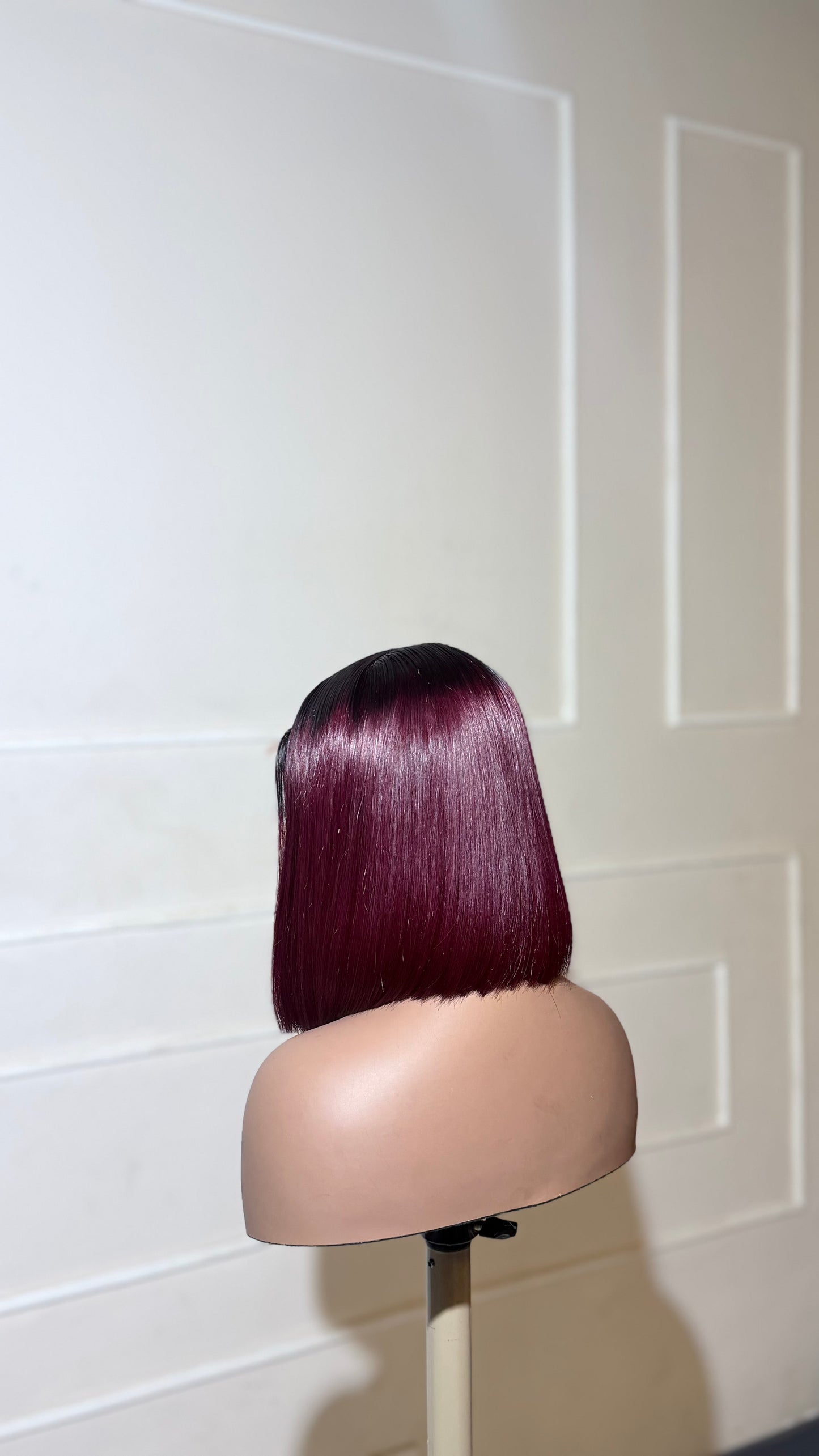 5x5 SDD Raw Hair Bob Wig – Burgundy Straight Lace Closure Wig | Pre-Plucked Human Hair Wig