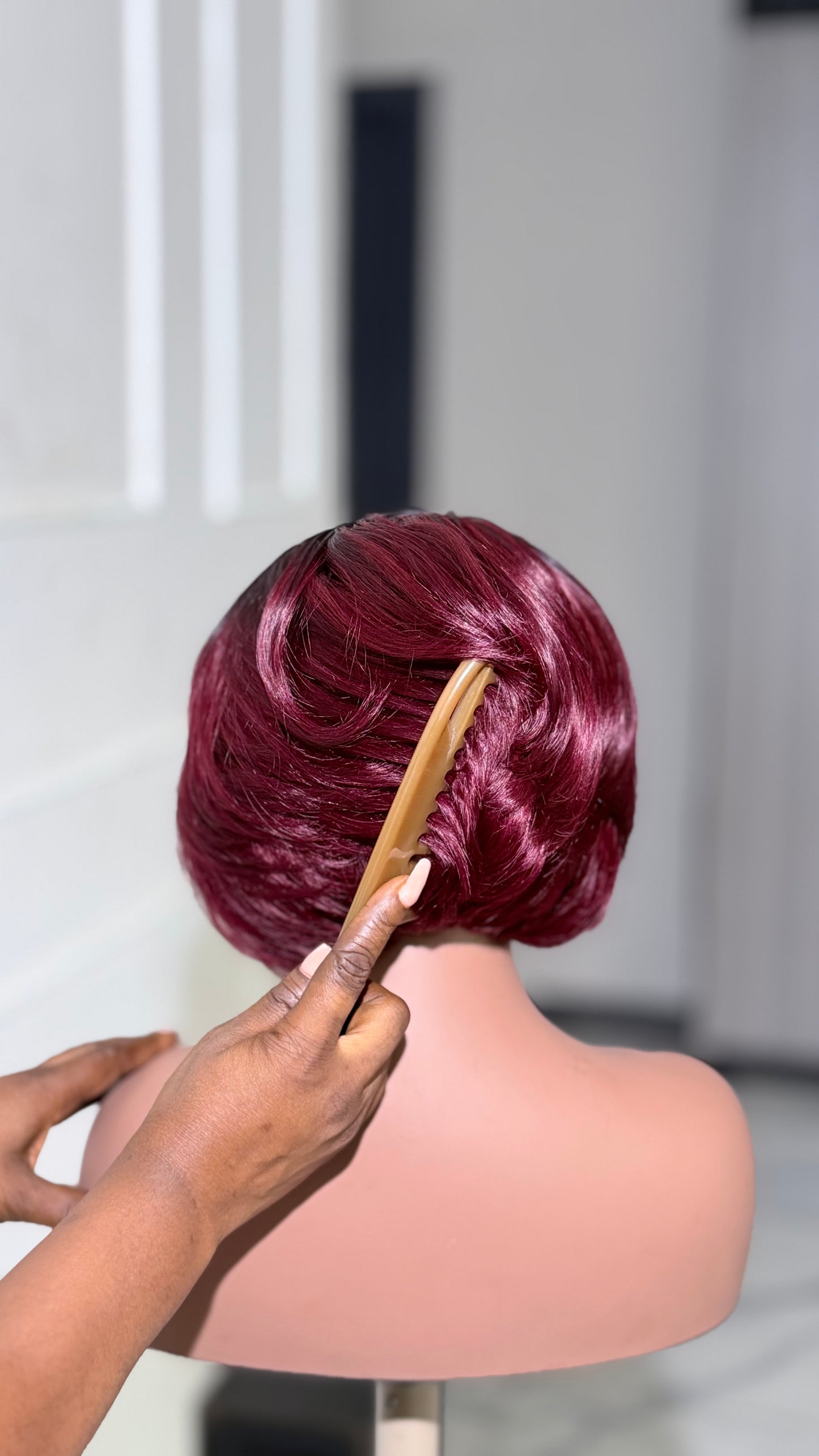 5x5 lace Archy Cut Burgundy Bob Wig – Black Beauty Hair | Luxury Human Hair Wig