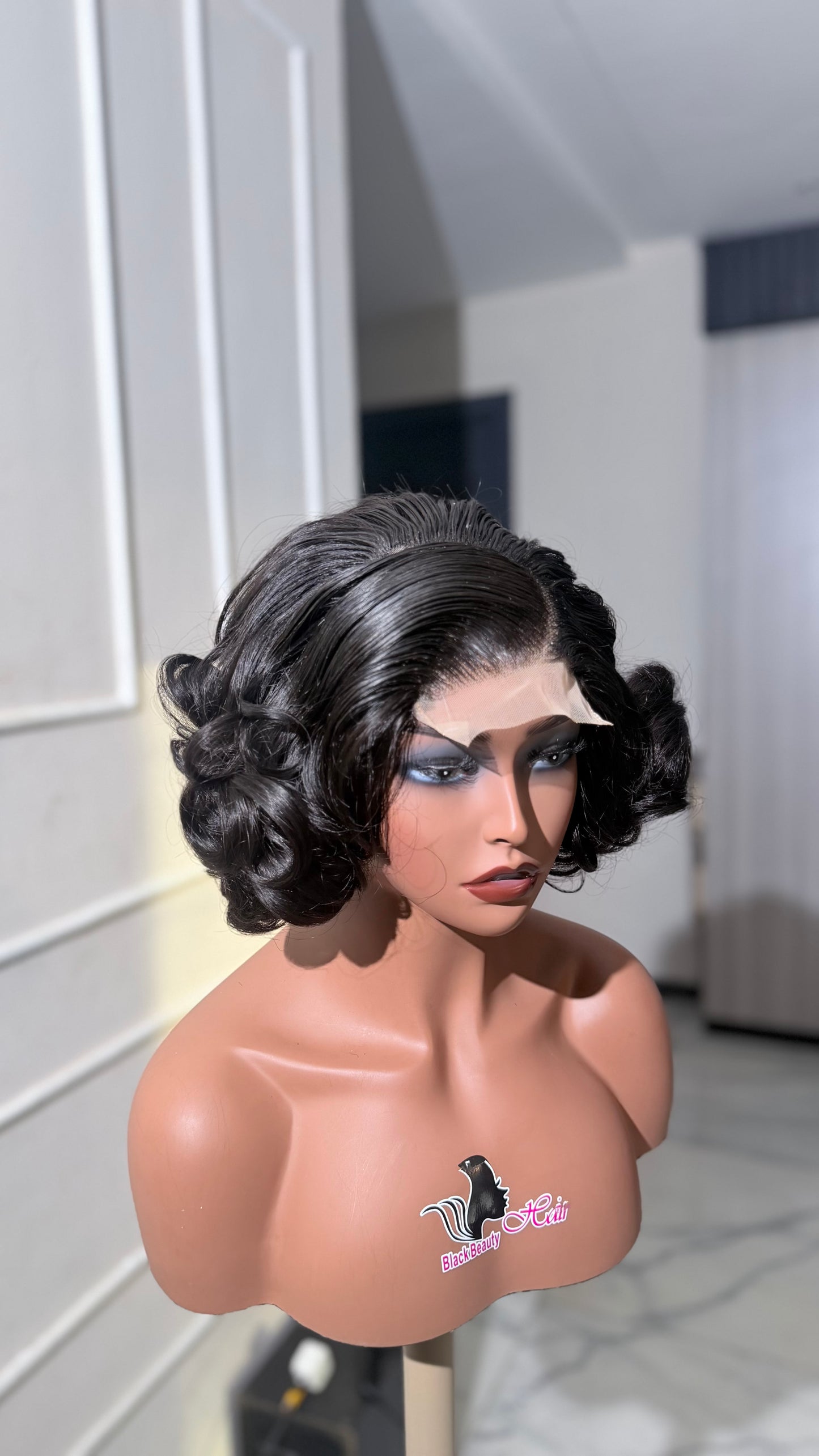 Black Beauty La Reine 4x4, 5x5 Lace Wig – Luxury Curly Human Hair Wig