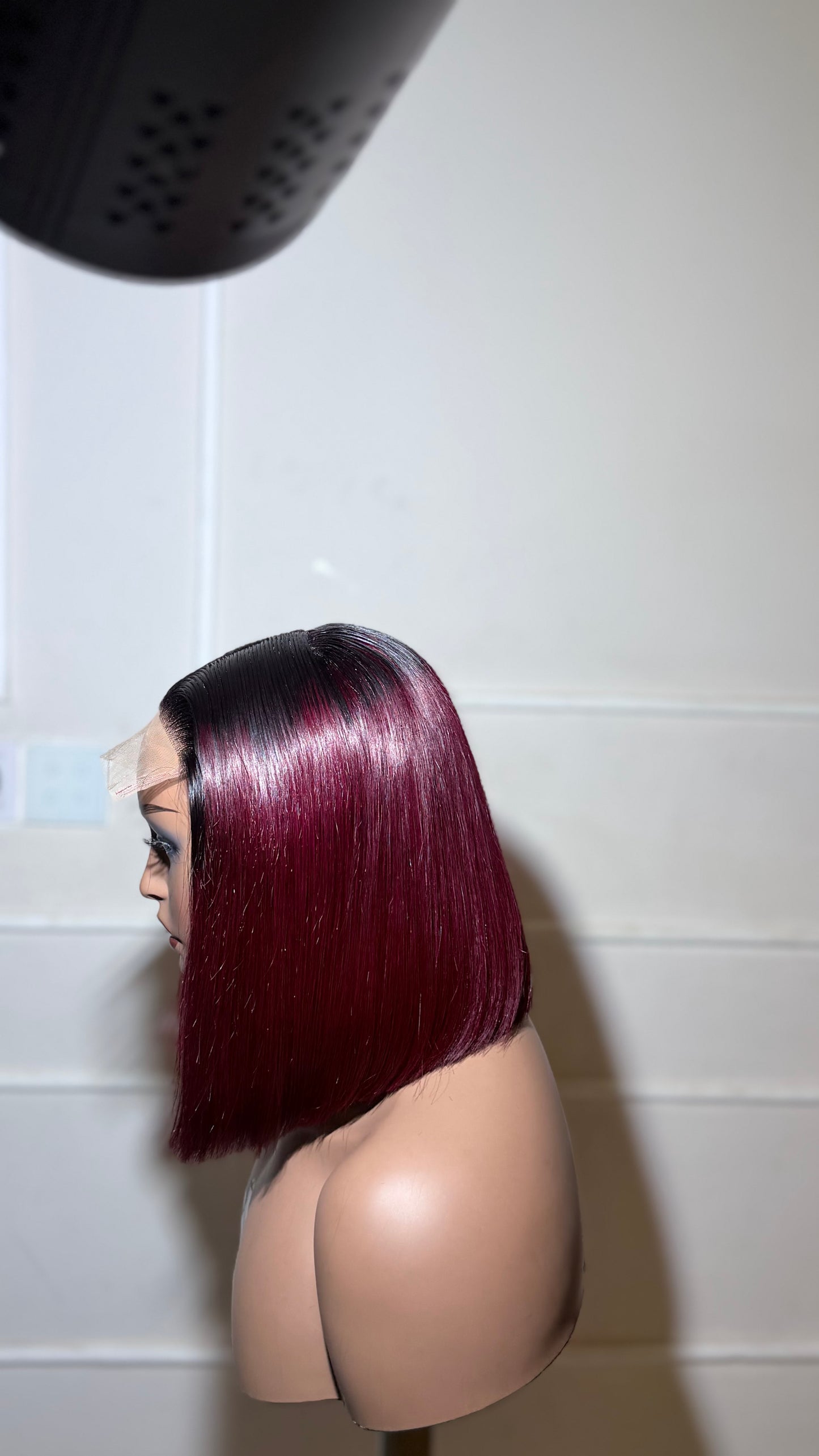 5x5 SDD Raw Hair Bob Wig – Burgundy Straight Lace Closure Wig | Pre-Plucked Human Hair Wig