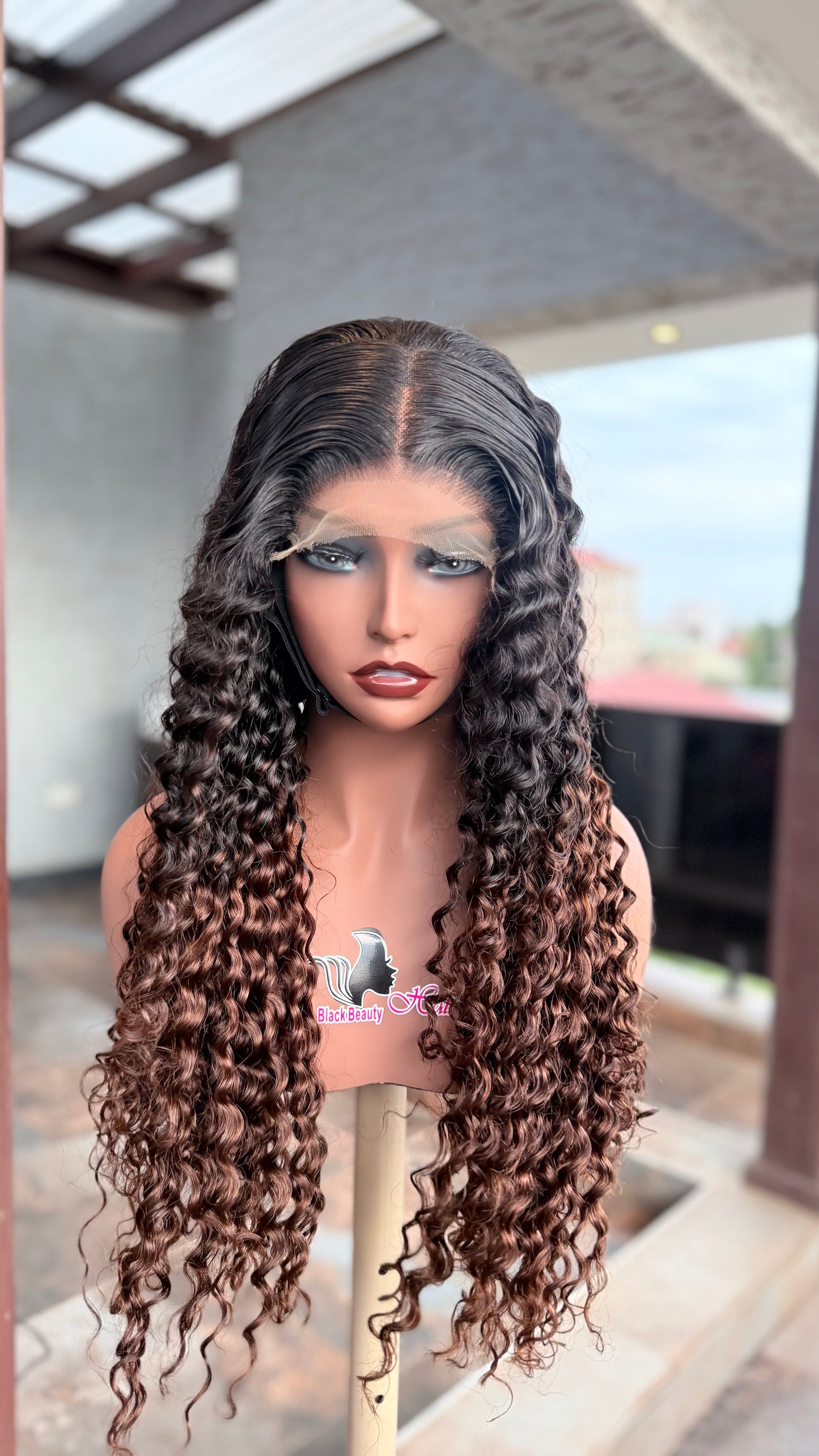 Rich Aunty Premium Deep Wave Wig – 5×5 HD Lace Closure Wig (300g Luxury Density)