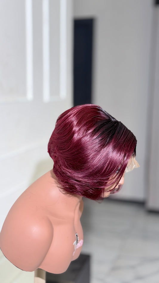 5x5 lace Archy Cut Burgundy Bob Wig – Black Beauty Hair | Luxury Human Hair Wig