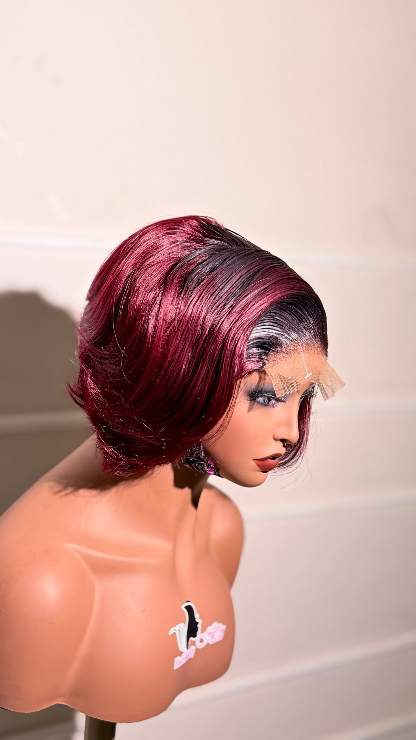 5x5 lace Archy Cut Burgundy Bob Wig – Black Beauty Hair | Luxury Human Hair Wig
