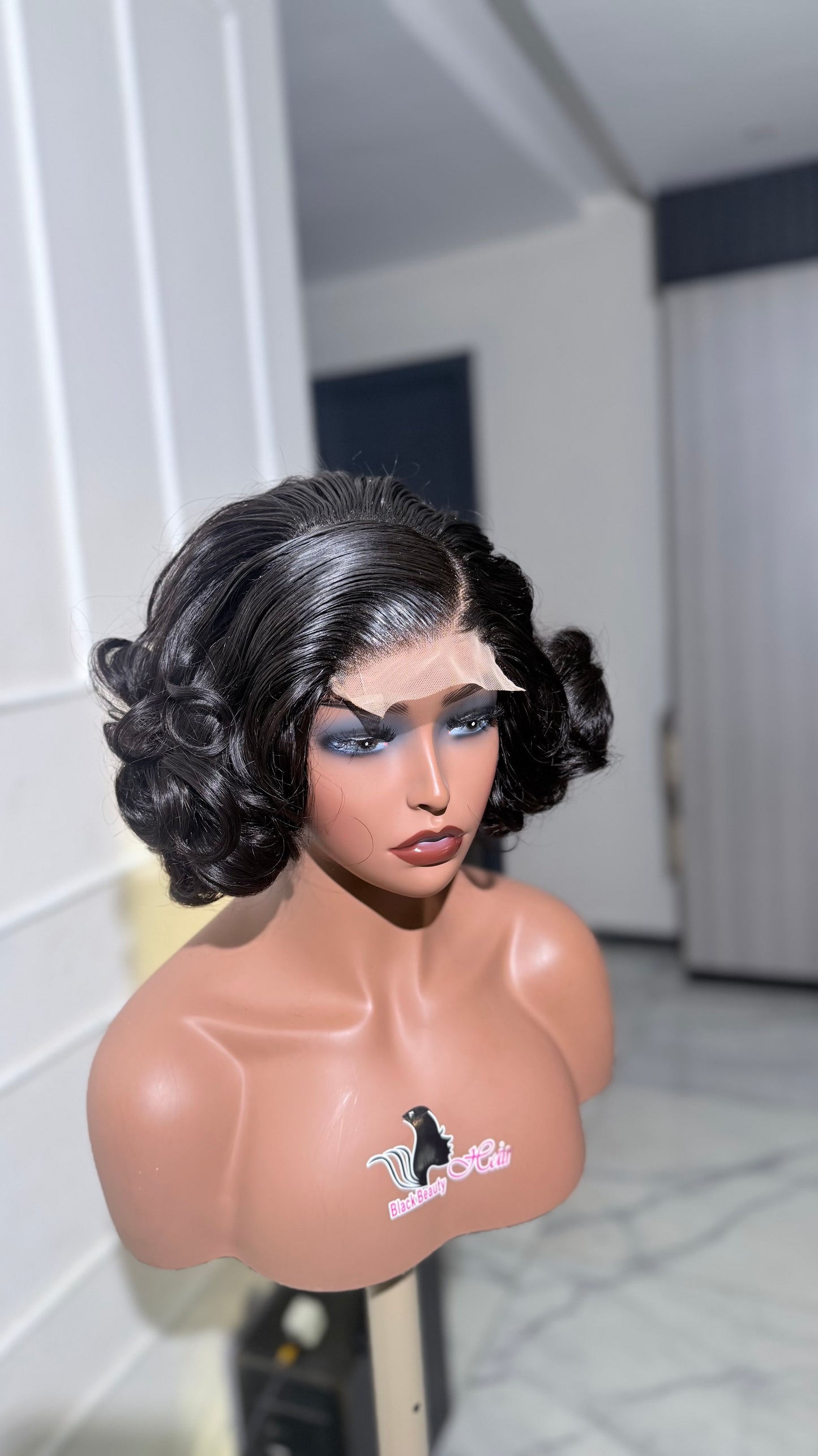 Black Beauty La Reine 4x4, 5x5 Lace Wig – Luxury Curly Human Hair Wig