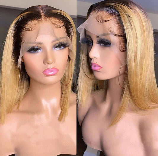 Queen Remy Bone straight 13x4 T4/27 wig