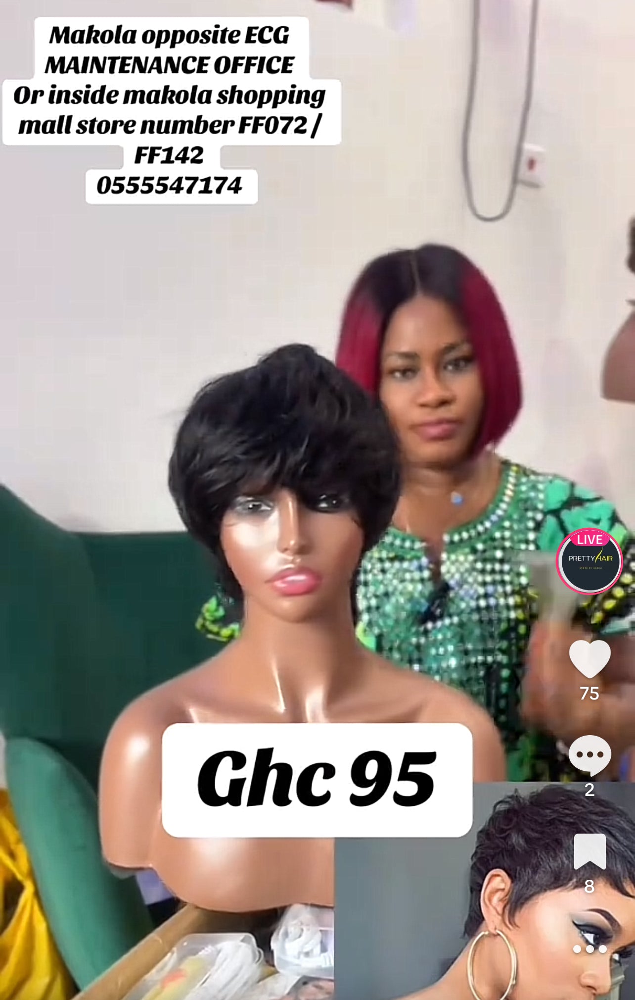 Pretty flat pixie wig