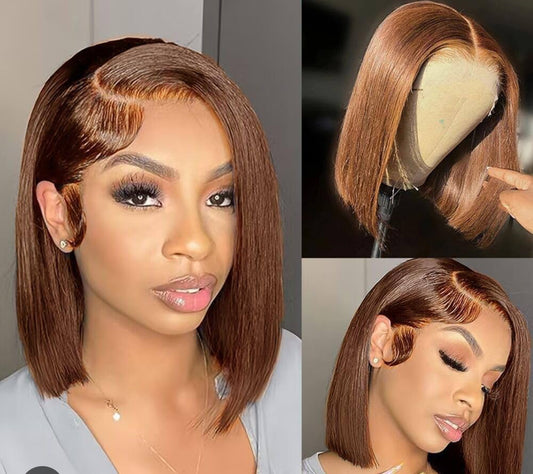 Queen remy bone straight 13x4 Honeybrown wig