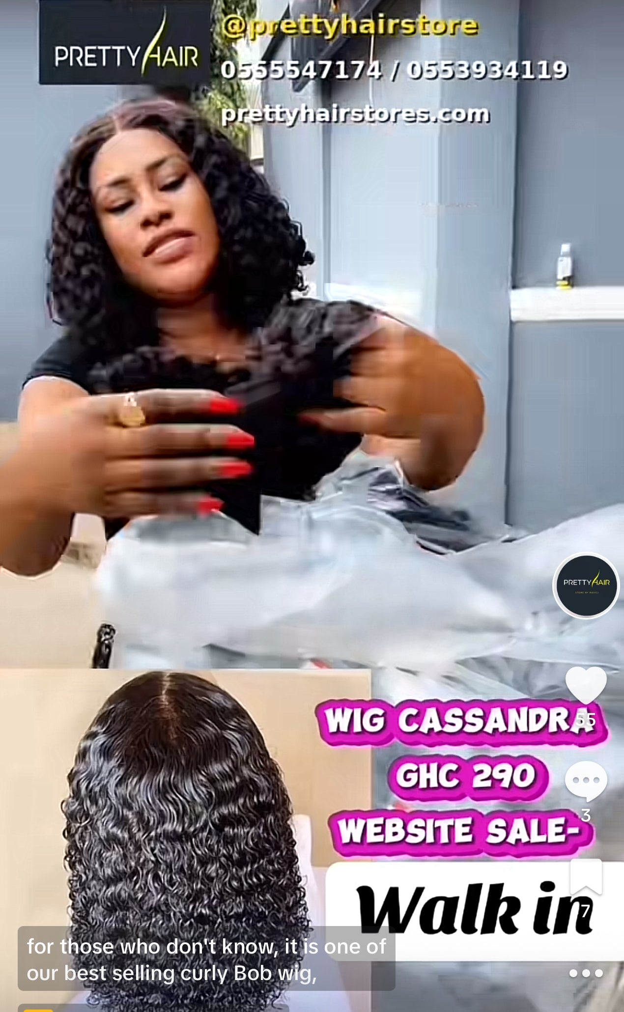 Wig Cassandra curls closure wig 10”