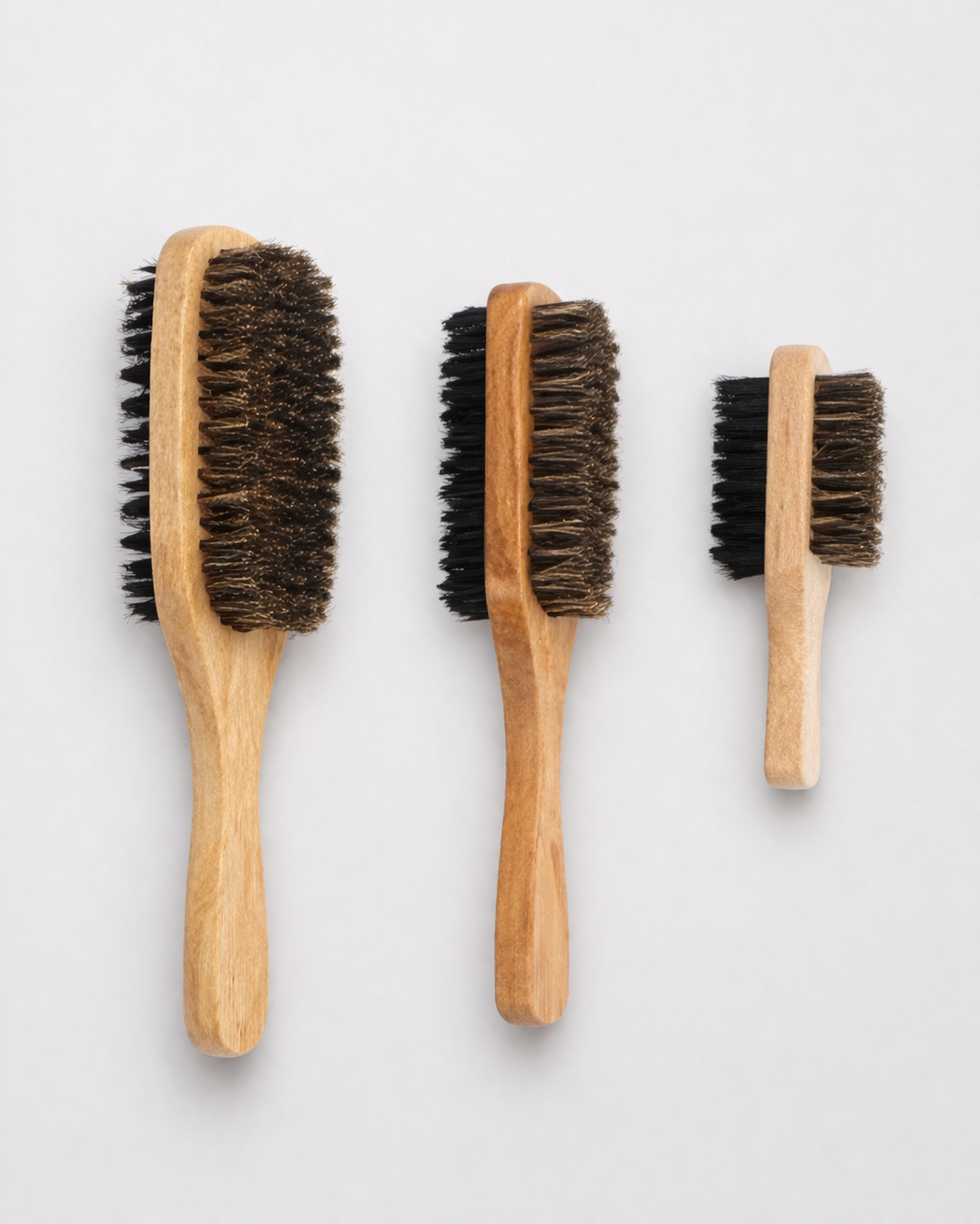Double-Sided Wooden Hair Brush – Soft & Firm Bristle Styling Brush for Edges, Beards & Hair Grooming