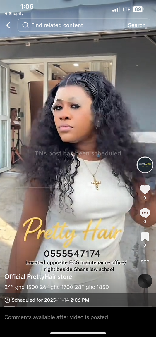 OK 13x6 Water wave curls wig unit