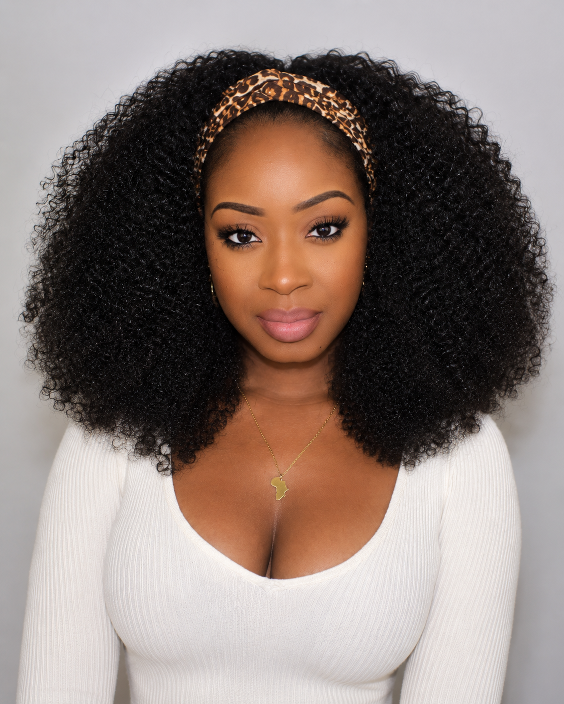 Kinky curls band wig 100% human hair