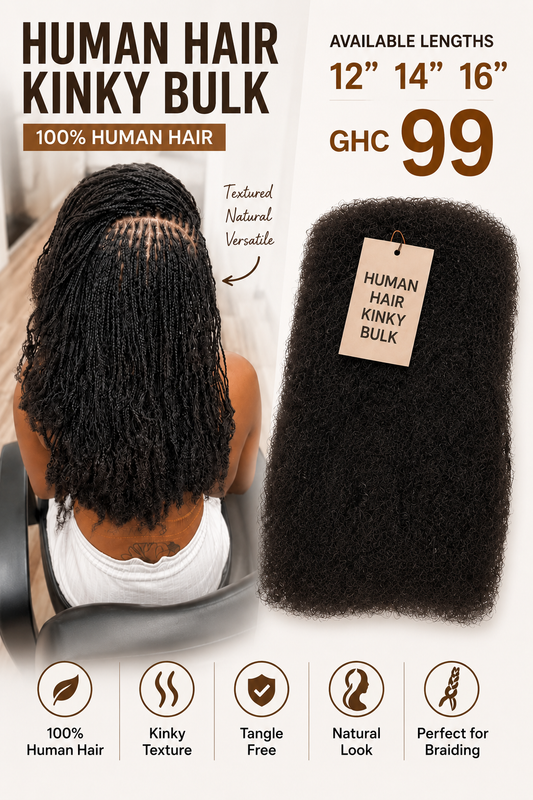Human hair kinky bulk